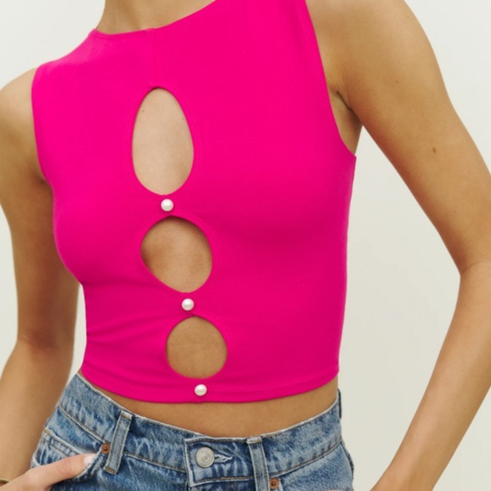 Reformation Emilio Knit Tank - Hot Pink